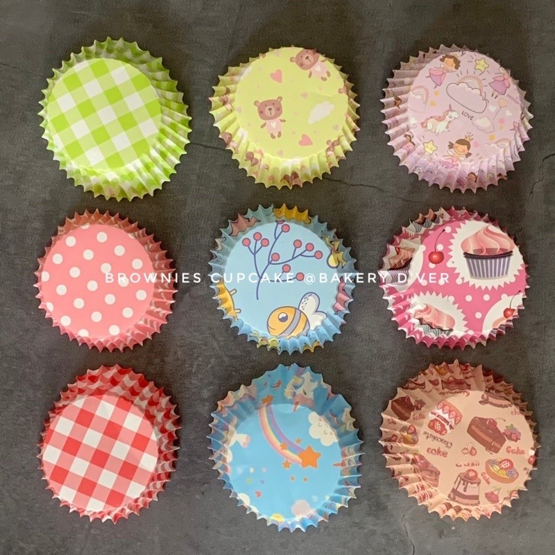 Bakery D'VER ❤️ กระทงบราวนี่กลม 4.5*2.5 cm. ถ้วยคัพเค้กจีบเคลือบด้านใน กระทงจีบกลม