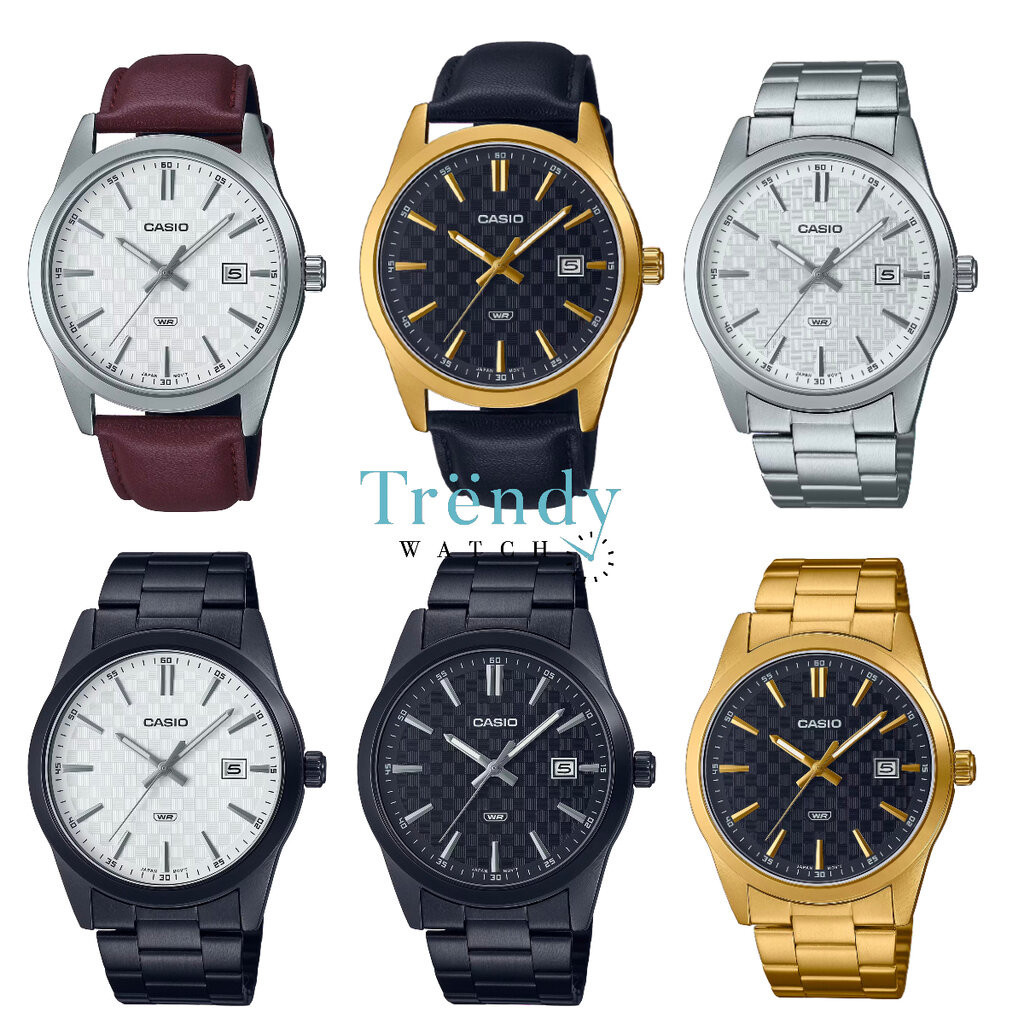 Casio Standard นาฬิกาข้อมือผู้ชาย สายหนัง/สายสแตนเลส รุ่น MTP-VD03,MTP-VD03L-5A,MTP-VD03L-1A,MTP-VD03GL-1A,MTP-VD03G-...