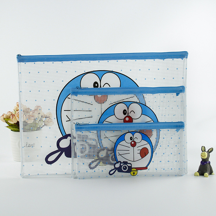 กระเป๋าเครื่องเขียน pvc แต่งซิป ลายการ์ตูนแมวโดราเอมอนน่ารัก เหมาะกับของขวัญ สําหรับนักเรียน
