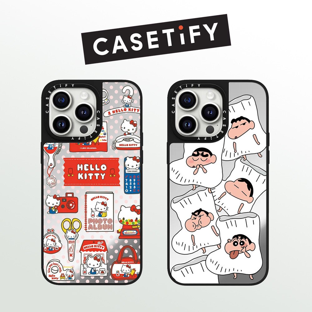 Drop proof CASETIFY mirror phone case for iPhone 15 15Pro 15promax 14pro 14promax 13promax Side printing hard case cute cartoon 12 12promax case iPhone 11 case high-quality