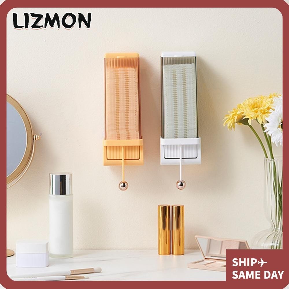 Lizmon กล่องเก็บสําลีแผ่น ประหยัดพื้นที่ กันน้ํา ติดตั้งง่าย สําหรับห้องน้ํา