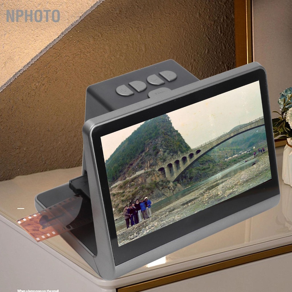 Nphoto เครื่องสแกนฟิล์ม 7 นิ้ว 48MP HD หน้าจอ 16G เครื่องสแกนสไลด์ฟิล์มสำหรับ 135 126KPK 110 Super 8 มม.ฟิล์ม Monochrome สไลด์