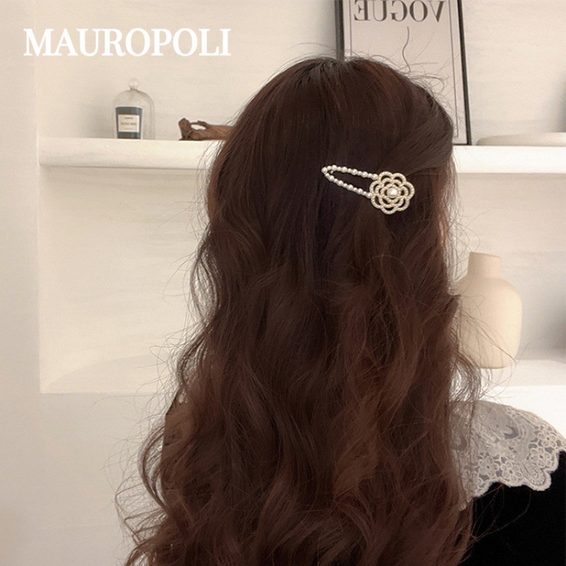 Mauropoli [คลังสินค้าพร้อม] คลิปข้างดอกกุหลาบหรูหรากิ๊บติดผมหน้าม้าเข้ากันทั้งหมดกิ๊บติดผมหักคลิปแบนกิ๊บมุกปากเป็ดคลิปด้านข้างเครื่องประดับผม - รูปที่ 4