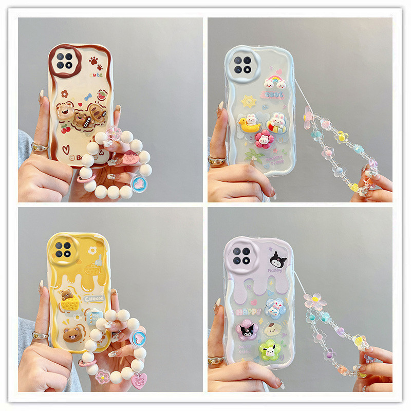 เคส oppo a73 5g เคสโทรศัพท์มือถือ ลายตุ๊กตา 3D สีครีม สําหรับ