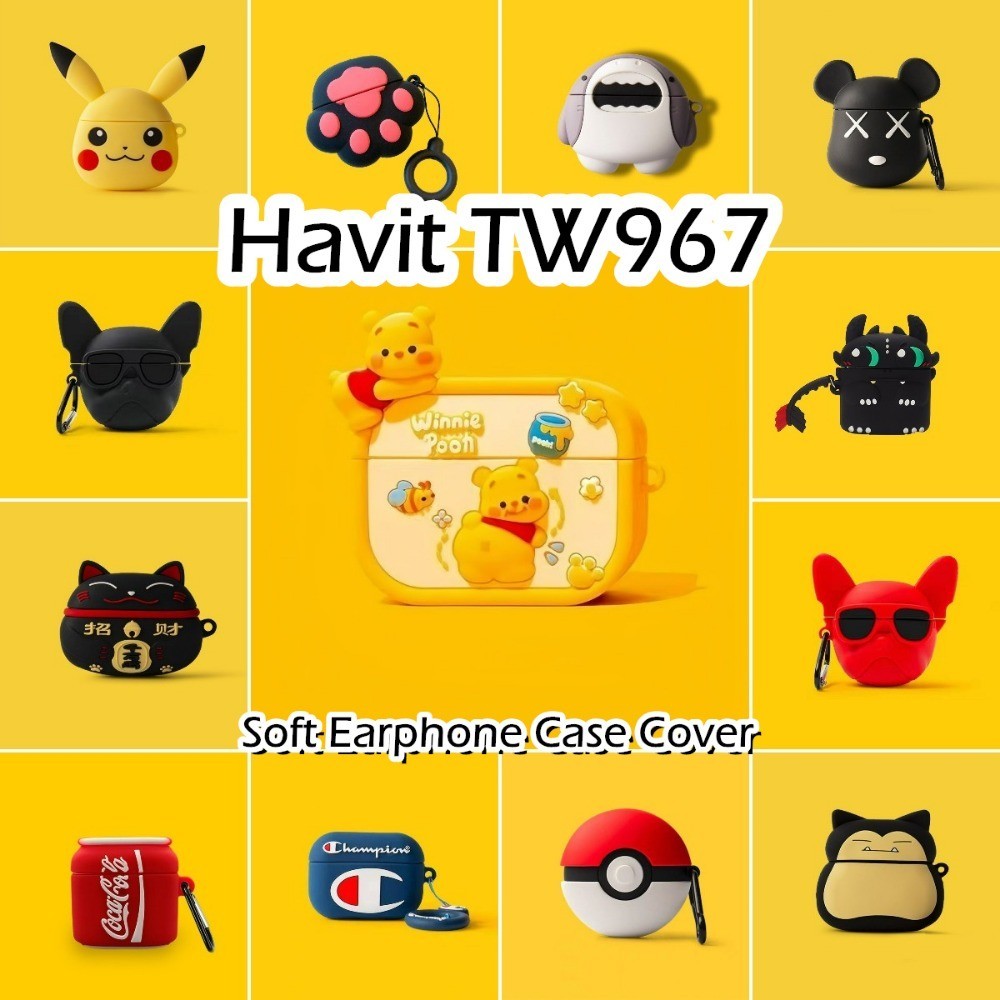 สําหรับ Havit TW967 กรณีอะนิเมะการ์ตูนจัดแต่งทรงผมซิลิโคนนุ่มหูฟังกรณีปลอก NO.2