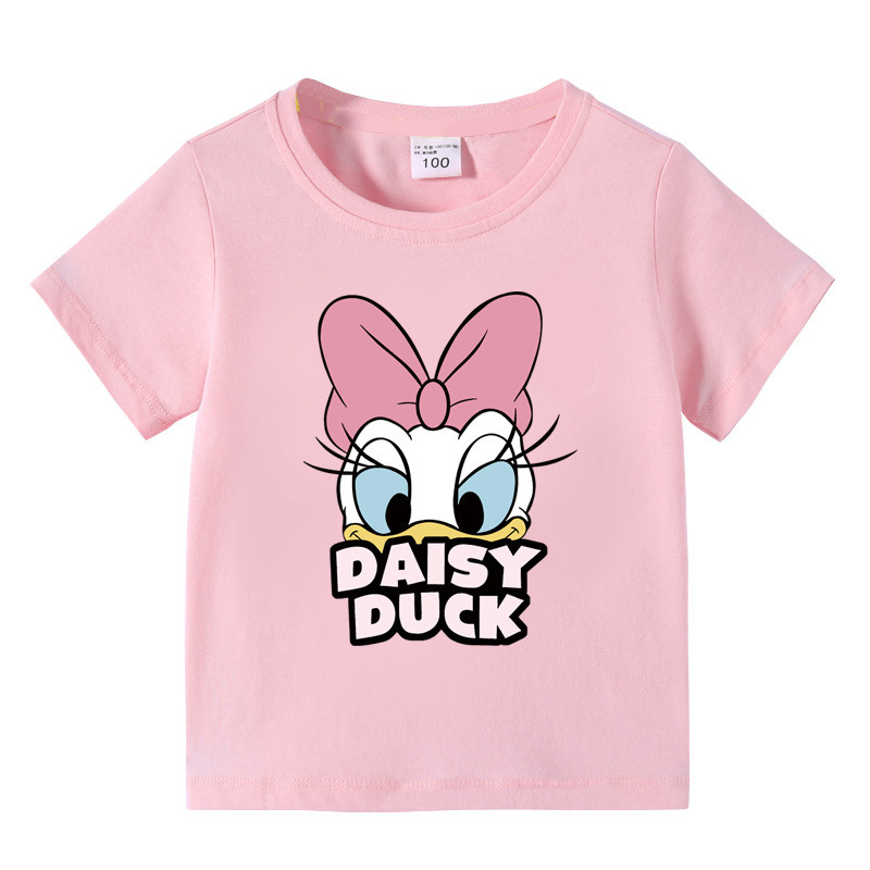 ฤดูร้อนใหม่ลายการ์ตูนเด็กแขนสั้นเสื้อยืดลําลองรอบคอเด็กท็อปส์