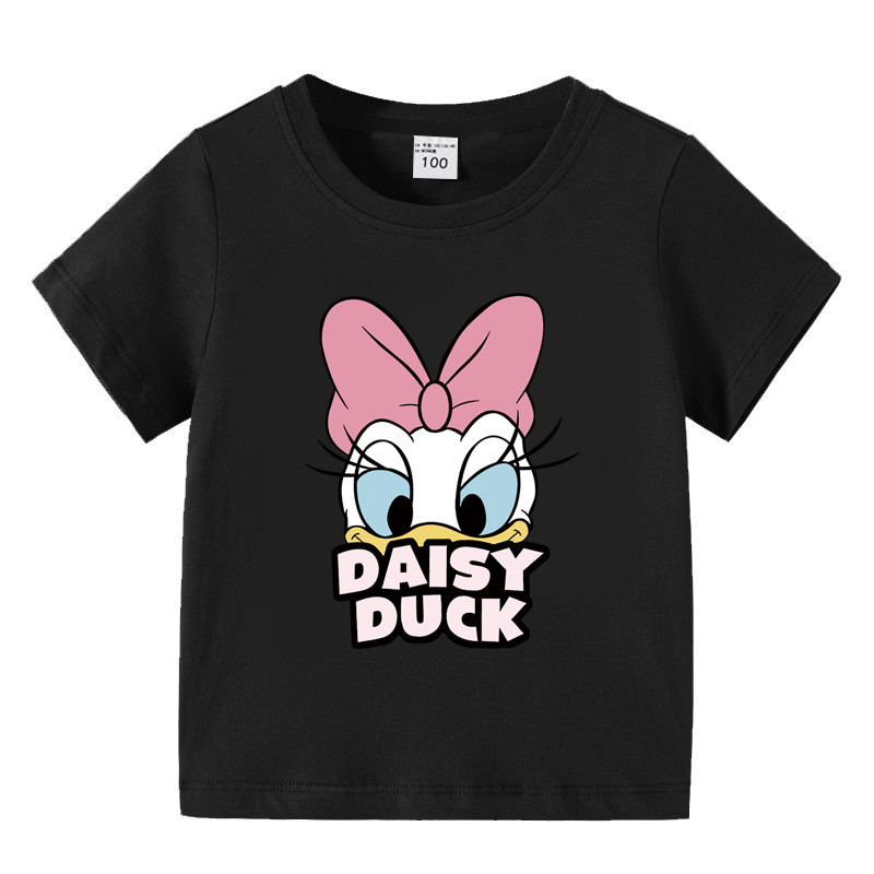 ฤดูร้อนใหม่ลายการ์ตูนเด็กแขนสั้นเสื้อยืดลําลองรอบคอเด็กท็อปส์