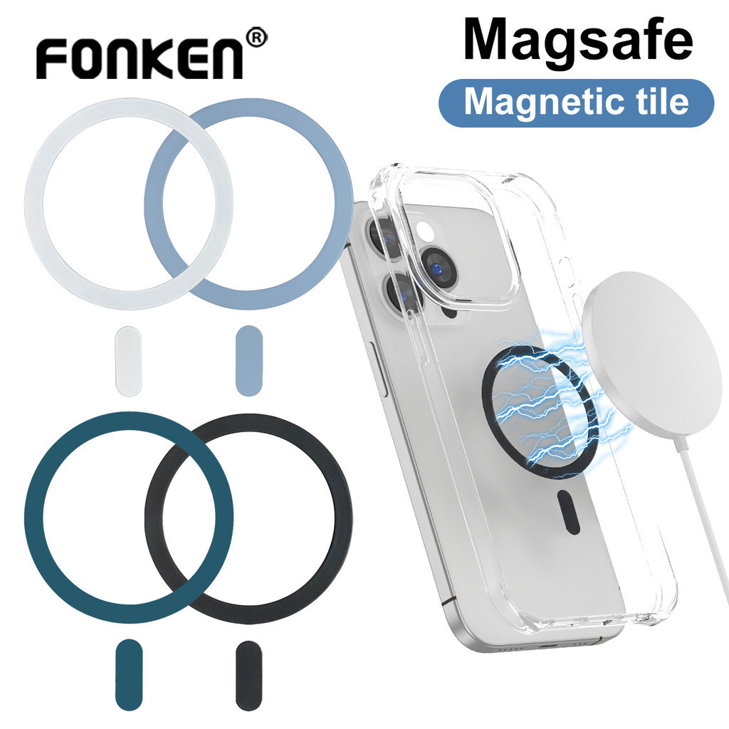 Fonken Mgsafe แผ่นสติกเกอร์แหวนแม่เหล็ก รองรับที่ชาร์จ แบบไร้สาย สําหรับติดรถยนต์