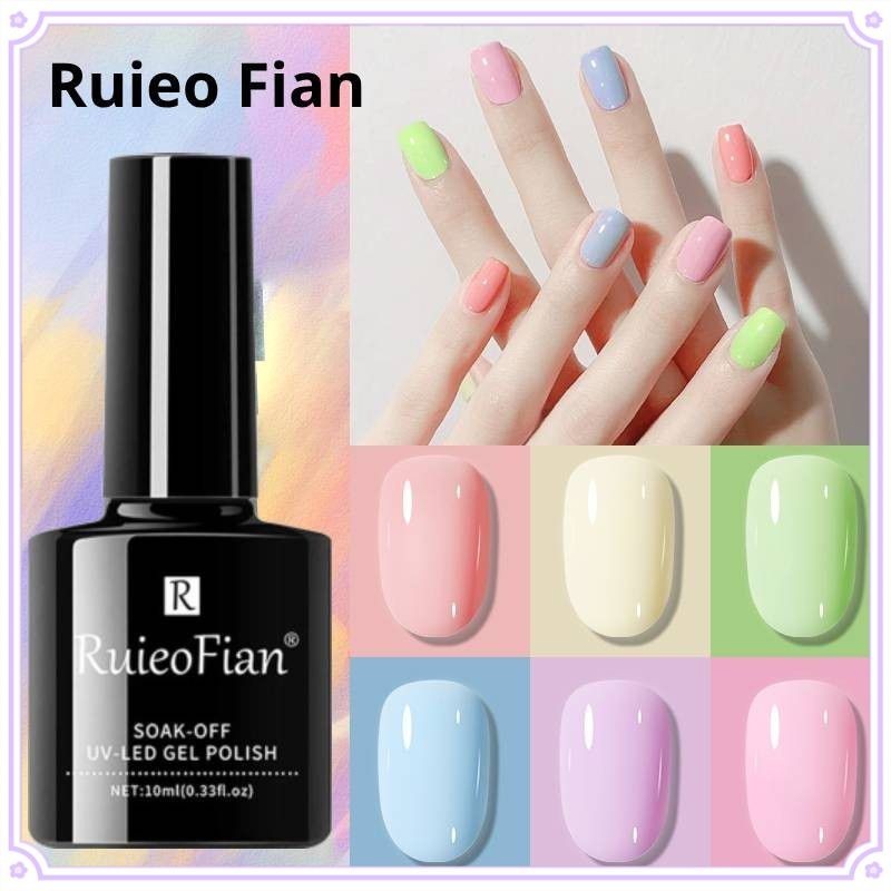 Ruieo Fian Macaron Dopamine เจลชุดโปแลนด์ 12 สีสีชมพู Nude กึ่งถาวร Soak Off Uv Led เคลือบเงา Diy เล็บเครื่องมือ