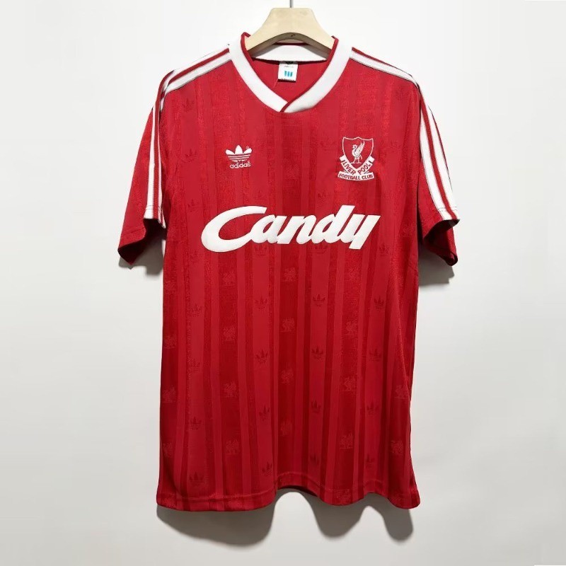 เสื้อกีฬาแขนสั้น ลายทีมชาติฟุตบอล Liverpool 1988-89 Liverpool ชุดเหย้า สไตล์วินเทจ แห้งเร็ว สําหรับผู้ชาย ไซซ์ S-XXL