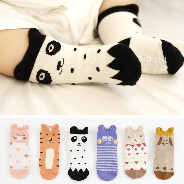 in stock#Amazon Hot Three-Dimensional Cartoon Baby's Socks Infant and Children Dispensing Floor Socks Six-Color Small Animal Socks3tk