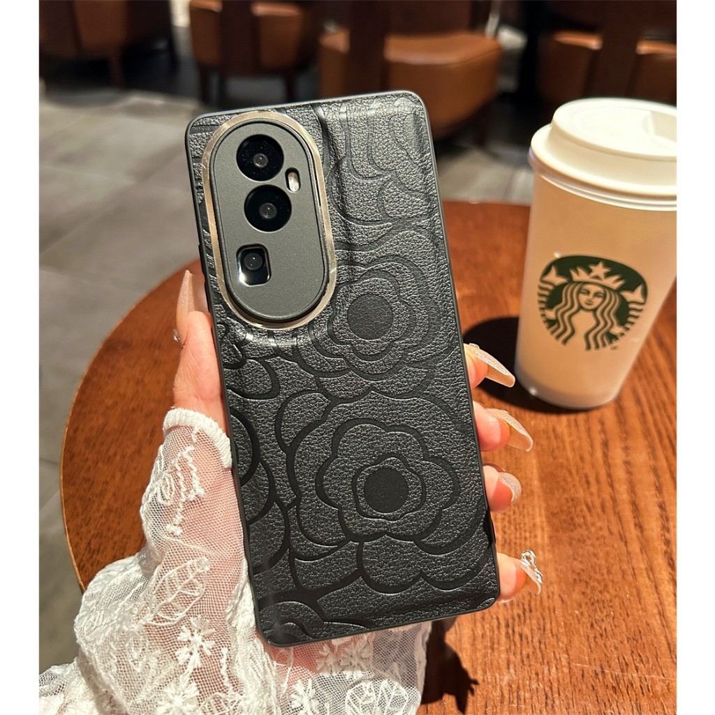 เคส OPPO Reno 11 Pro Reno 8 10 Pro+ Find X5 Pro เคสโทรศัพท์มือถือหนัง ป้องกันกล้อง ลายดอกไม้ หรูหรา สําหรับ