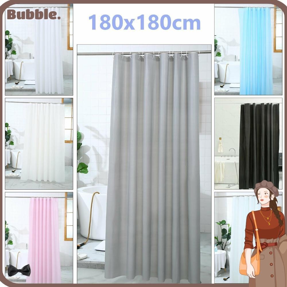 Bubble ผ้าม่านอาบน้ํา กันน้ํา พร้อมตะขอ 12 ชิ้น PEVA แบบหนา สําหรับตกแต่งห้อง