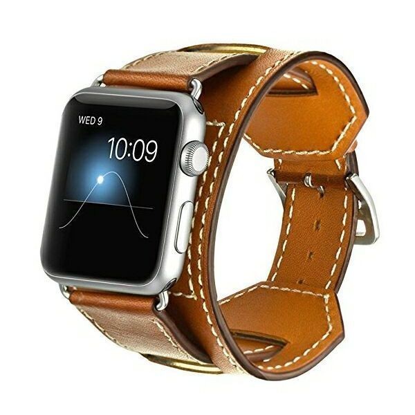 สายนาฬิกาข้อมือชายและหญิงหนังแท้สาย applewatch6 /se/ 5เหมาะสำหรับ iwatch8/7 Apple Watch