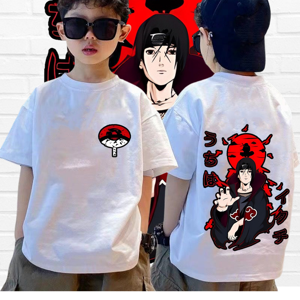 🔥 เสื้อยืดเด็กนารูโตะ   Itachi Uchiha Naruto akatsuki T-Shirt 👕