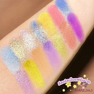 Amaz อายแชโดว์พาเลท 30 สี เครื่องสําอางสําหรับแต่งหน้า น้ําหนักเบา สีรุ้ง สําหรับผู้หญิง Eye shadow