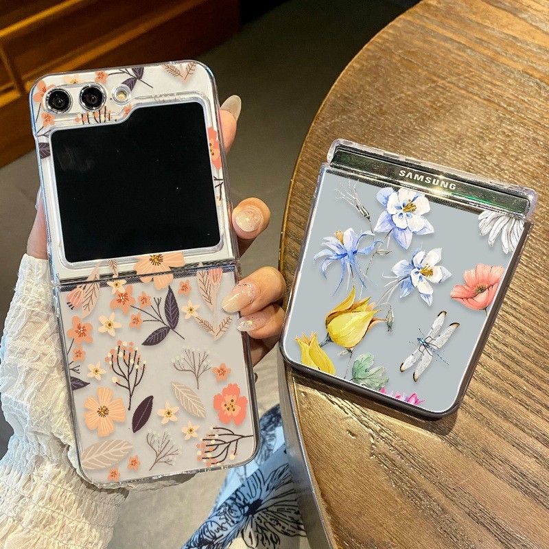 2-in-1 เคสโทรศัพท์มือถือแบบใส พับได้ กันกระแทก สําหรับ Samsung Z Flip 5 Z Flip5 ZFlip5 Z Flip 4 Z Fl