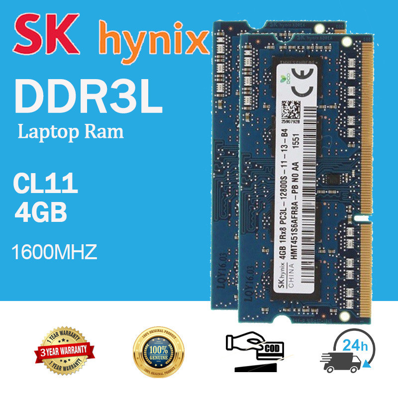 [24H SENT] SK Hynix 4GB RAM DDR3L 1600MHz 1Rx8 PC3L 12800S 204PIN SO-DIMM Laptop RAM แรม โน็ตบุ๊ค