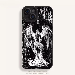สําหรับ IPhone 16 15 14 13 12 11 Pro Max X XR XS Max 7 8 Plus Cool Dark Angel Wings คู่เคสโทรศัพท์ปกอ่อน