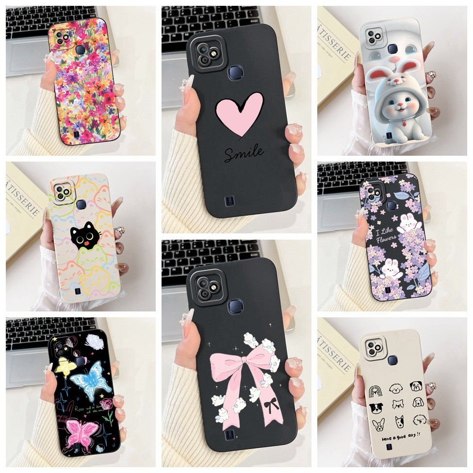 Infinix X612B X612 เคสโทรศัพท์ Infinix Smart HD 2021 เคสกันกระแทกแมวน่ารักแพนด้ากระต่ายแฟชั่นดอกไม้ร