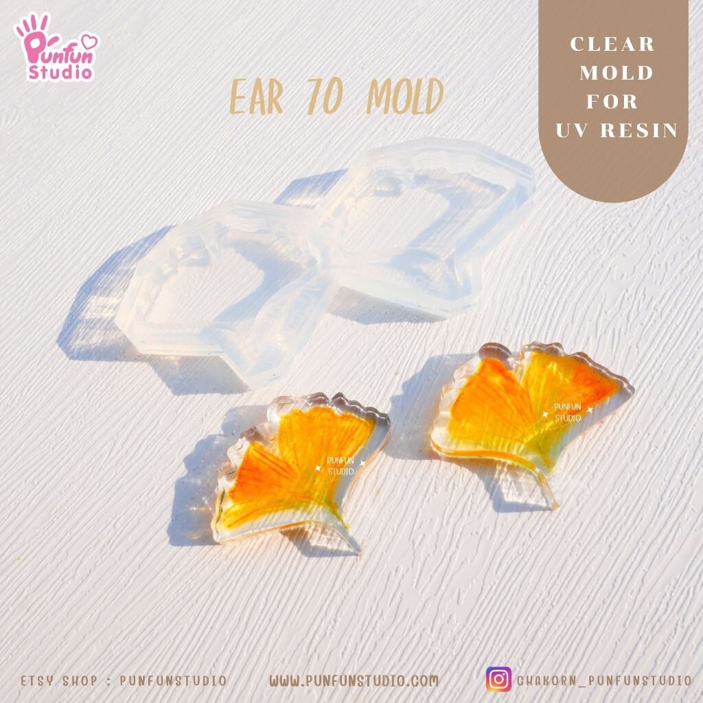 แม่พิมพ์ UV Resin Ear 70 Ginkgo leaf Clear Mold / แม่พิมพ์ใบแปะก๋วย