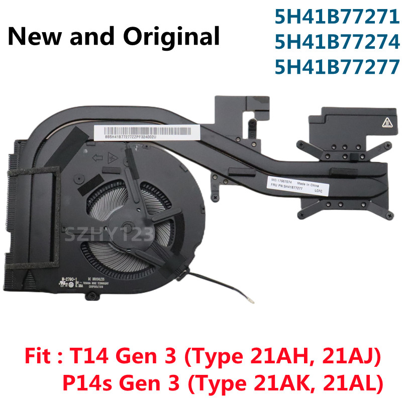 Dis CPU พัดลมระบายความร้อน Cooler ฮีทซิงค์สําหรับ Lenovo Thinkpad T14 P14s Gen 3 แล็ปท็อป 5H41B77271