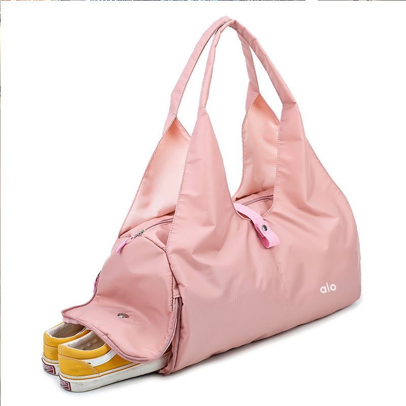 Alo Yoga Fitness Storage กระเป๋าสะพายเดินทางนักศึกษาวิทยาลัยความจุขนาดใหญ่กระเป๋าหิ้วมัลติฟังก์ชั่นแบบพับได้