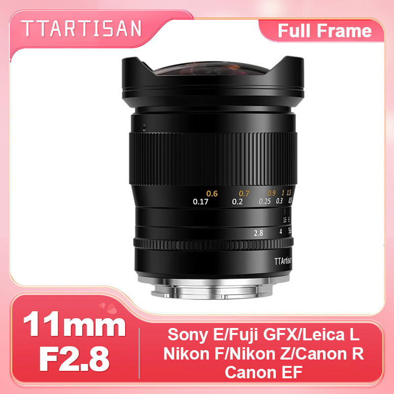 TTArtisan 11mm F2.8 Full Frame รูรับแสงขนาดใหญ่เลนส์ Fisheye คู่มือโฟกัสเลนส์มุมกว้างพิเศษสําหรับกล้