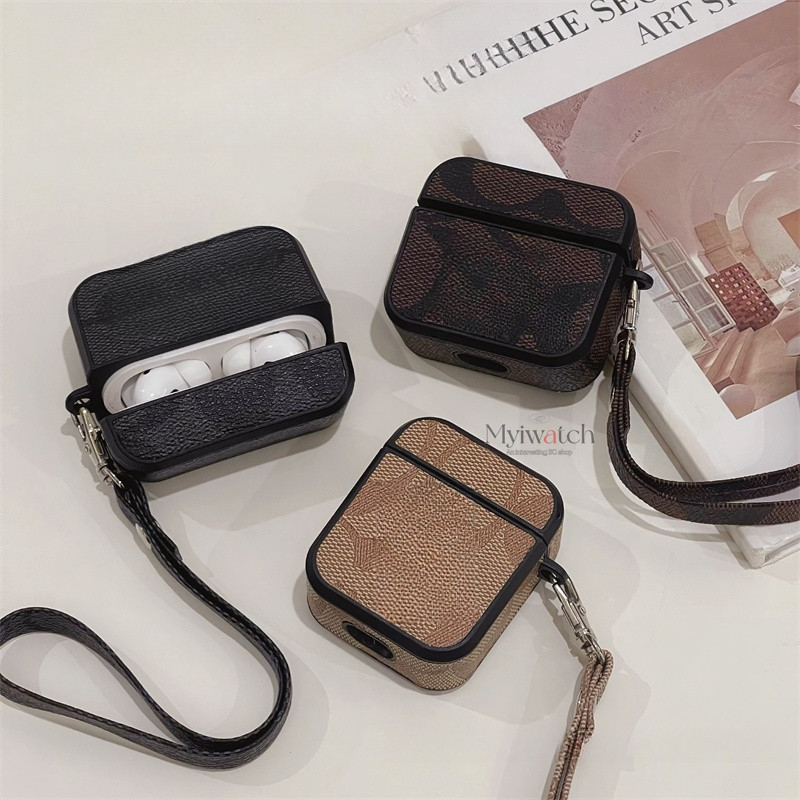 【ใหม่】เคสหนัง ทรงสี่เหลี่ยม พร้อมสายคล้อง กันตก สําหรับ Apple Airpods 1 2 3rd Pro 2 Airpods Pro 2 – โปรปัง