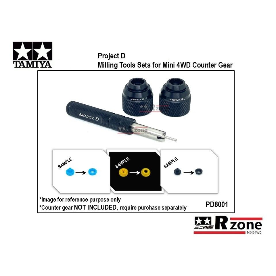 Project D ชุดเครื่องมือมิลลิ่งสําหรับ Mini 4WD Counter Gear - PD8001
