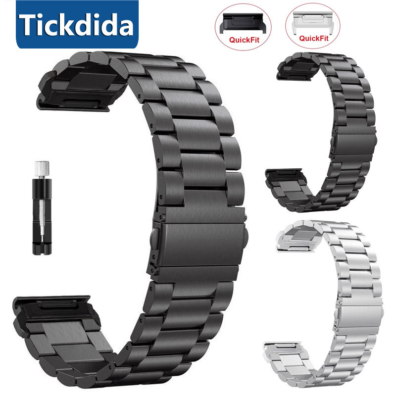สายโลหะสําหรับ Garmin Tactix 8 Fenix 8X 7 7X 6 6X สแตนเลสสตีลสําหรับ Garmin Fenix 8 Tactix 7 QuickFi