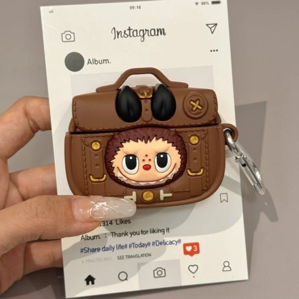 เคสหูฟังการ์ตูนน่ารัก Labubu สำหรับ AirPods 4 ซิลิโคนกันตกสำหรับ AirPods Pro 2 เคสหูฟัง Apple ปกป้องหูฟังสำหรับ AirPods 1&2&3