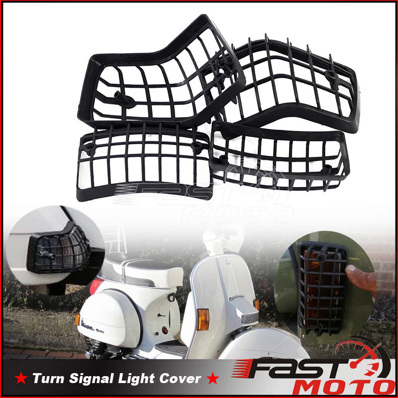Mf 4 pcs Motorcycle Turn Signal Light Grille Cover Guard Lens Grills Protector For PX VSX VNX LML St