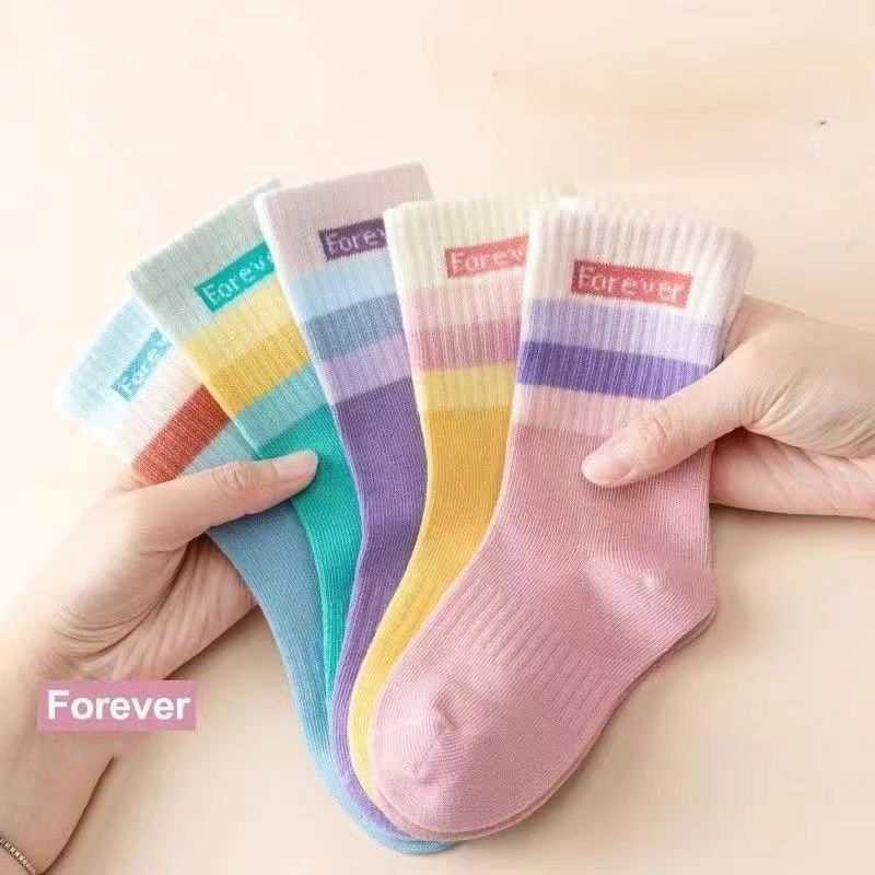 5 คู่ถุงเท้าสําหรับเด็กหญิงถุงเท้าเด็กถุงเท้าธรรมดา 0-15 ปีถุงเท้าอินเทรนด์