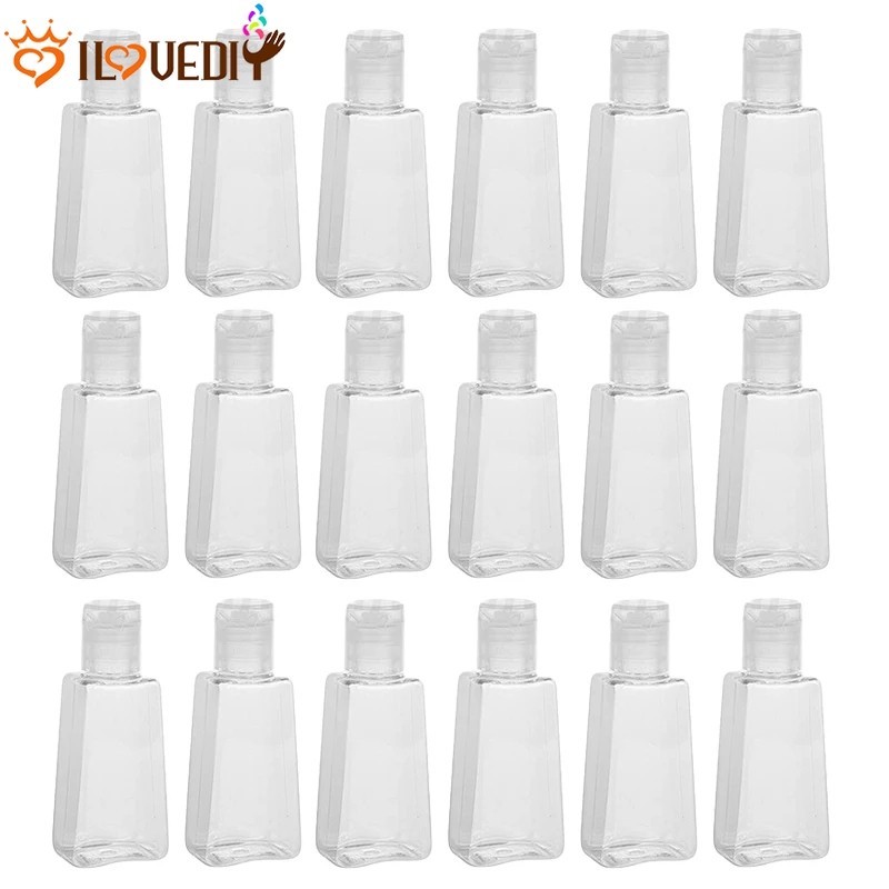 ขวดรีฟิล ทรงสี่เหลี่ยมคางหมู - ขวดเจลล้างมือเปล่า - ขวดฝาพับ 30 มล