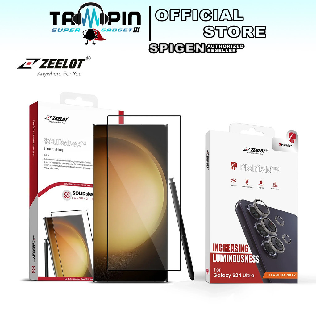 ZEELOT SolidSeek 2.5D กระจกนิรภัยสําหรับ Samsung S24 Ultra Retina Clear ความเป็นส่วนตัวเลนส์ Protect