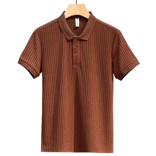 CLIFF เสื้อโปโลผู้ชาย【6สี M-3XL】แขนสั้น ติดกระดุม เข้ารูป ระบายอากาศได้ดี ลําลอง สไตล์เรียบง่าย สําหรับผู้ชาย ลายขวาง