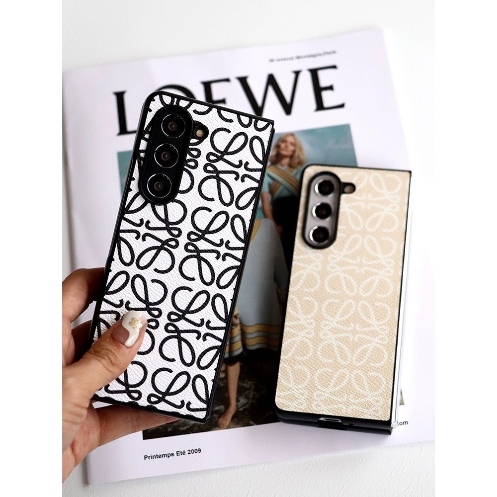SAMSUNG หรูหราแบรนด์ใหญ่เคสโทรศัพท์สําหรับ ซัมซุง กาแลคซี Z พับ 3 4 5 6 เคสโทรศัพท์คลุมทั้งหมดพับหนังโทรศัพท์กรณี