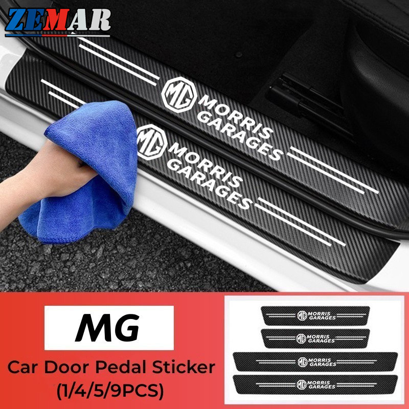 【พร้อมส่ง】MG สติกเกอร์คาร์บอนไฟเบอร์ ป้องกันรอยขีดข่วน สำหรับ ติดประตูรถยนต์ Threshold stickers to prevent trampling MG HS ZS EP MG5 MG3 MG4 EV 4 5 6 GM Mulan 2023 VS HEV