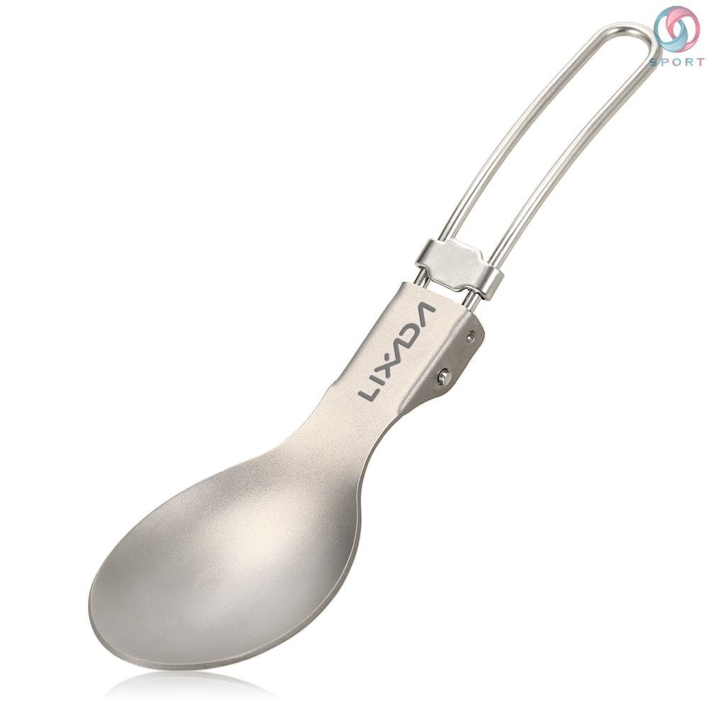 Lixada ช้อนพับ ไทเทเนียม น้ําหนักเบา สําหรับตั้งแคมป์ อาหารค่ํา เดินทาง กลางแจ้ง