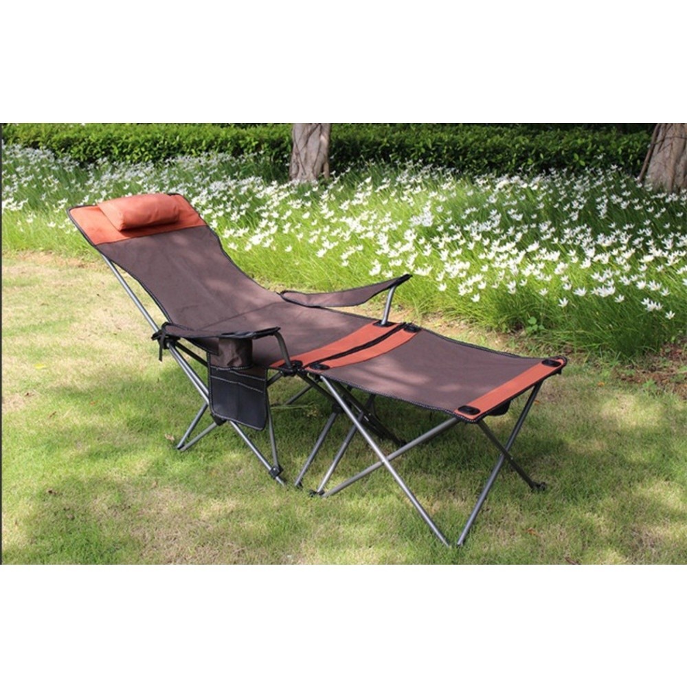 LOCAL789 SUMMER SET เก้าอี้แคมป์ปิ้งพับปรับนอน รุ่น FC032 ขนาด 58x168x58 ซม. สีนํ้าตาล-ส้ม ร้านอยู่ใ