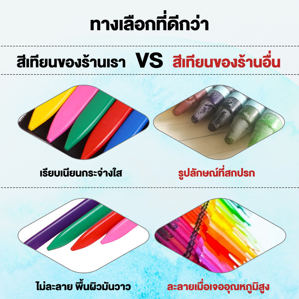 Ohayo สีเทีย✅ สีเทียนปลอดสารพิษ สีเทียนเด็กปลอดสารพิษ Silky Crayons ของเล่นระบายสีเด็กเสริมพัฒนาการ สีเทียนวาดรูป - รูปที่ 3
