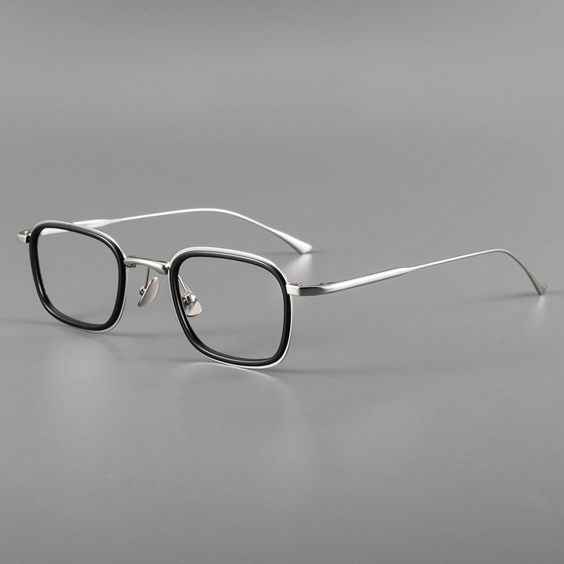 Retro Optical Spectacle กรอบไทเทเนียมผู้ชายผู้หญิง Ultra Light แว่นตาสแควร์กรอบแว่นตา 19052