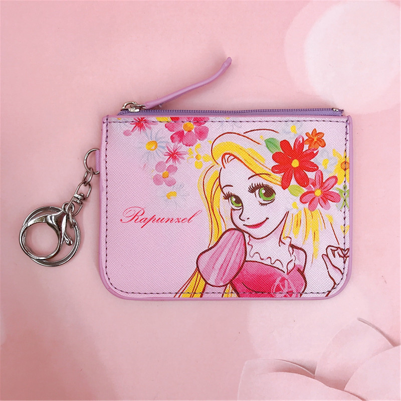 กระเป๋าใส่เหรียญ หนัง PU ลายเจ้าหญิงดิสนีย์ นางเงือก ราพันเซล ของขวัญวันเกิด สําหรับเด็กผู้หญิง - รูปที่ 4