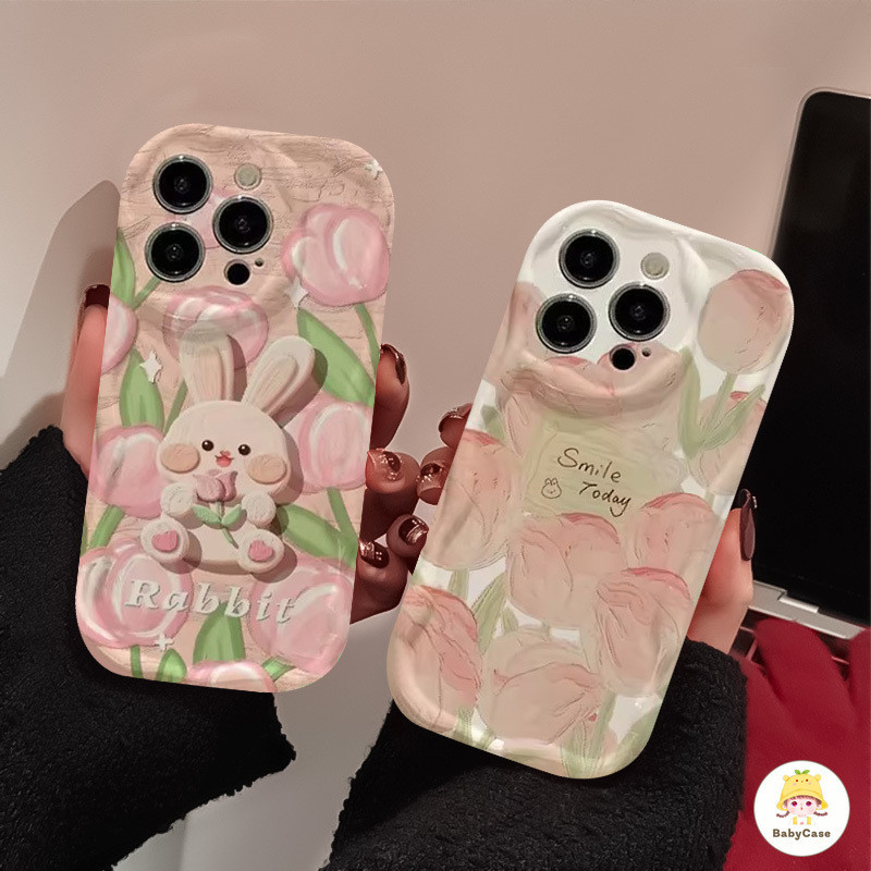 ดอกทิวลิปฤดูใบไม้ผลิเคสโทรศัพท์นุ่มการ์ตูนการ์ตูนน่ารักสำหรับ iPhone 7Plus 11 15 13 12 14 Pro Max XR X XS Max 7 8 Plus