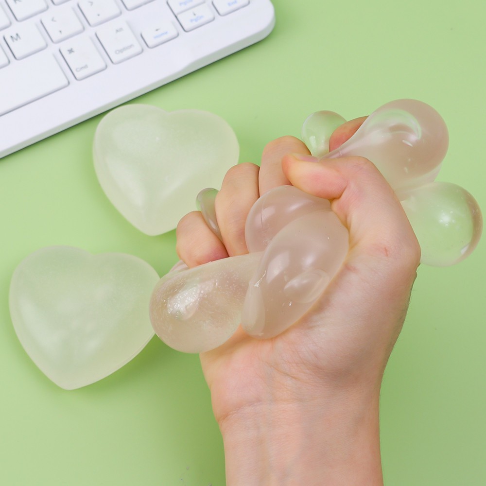 ของเล่นบีบสกุชชี่ รูปการ์ตูนหัวใจน่ารัก เปลี่ยนสีได้ เหมาะกับของขวัญวันวาเลนไทน์ ของเล่นบรรเทาความเครียด สําหรับเด็ก และผู้ใหญ่