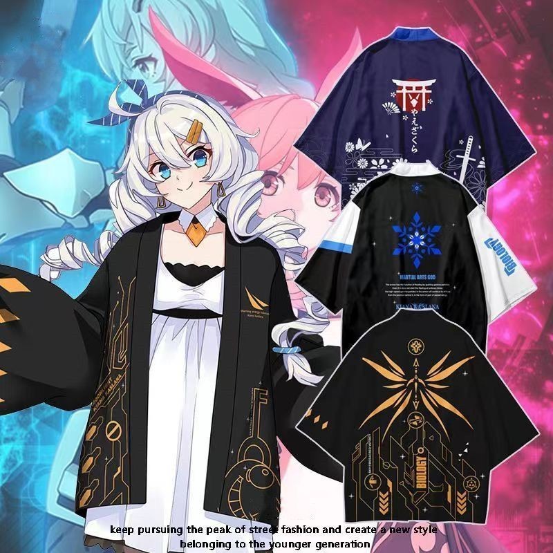 Impact Honkai 3rd Kiana Kaslana Yae Sakura Cosplay Cardigan กิโมโนขนาดXS-4XL ชุดคลุม_unisex