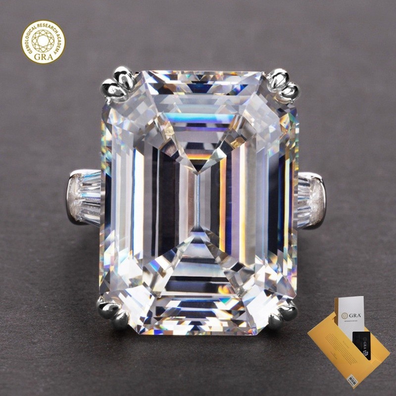 ( พร ้ อมใบรับรอง Gra) แหวนผู ้ หญิง Moissanite หรูหรา