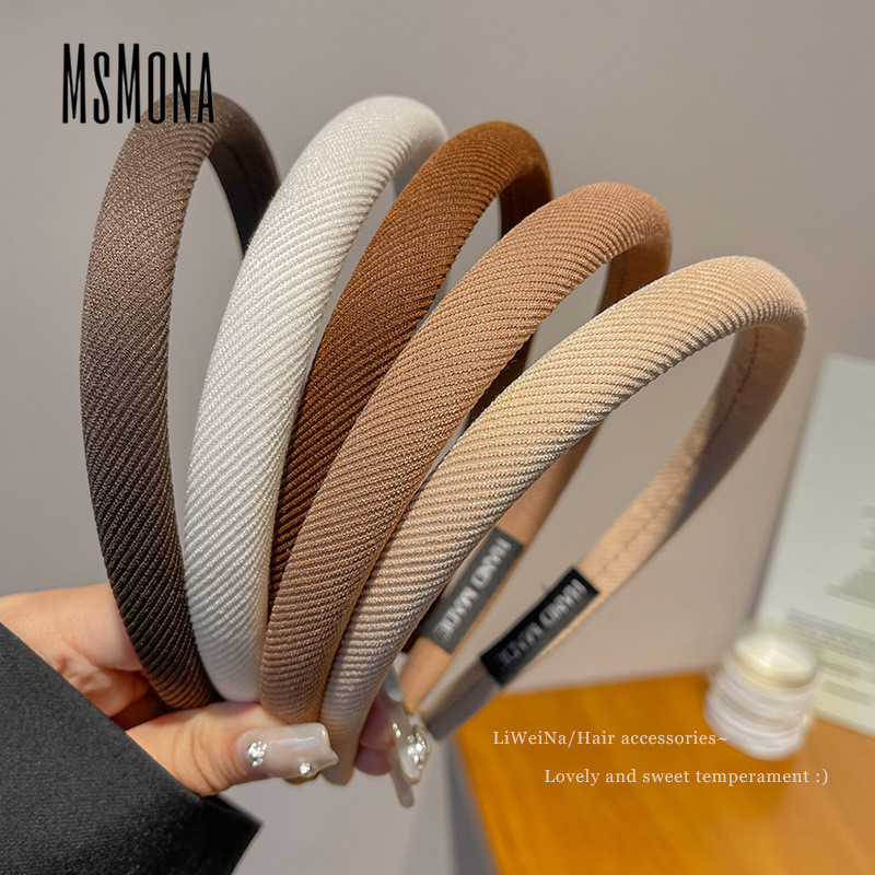 MsMona ผู้หญิง 2025 ใหม่แฟชั่น Casual Simple Coffee Headband อเนกประสงค์