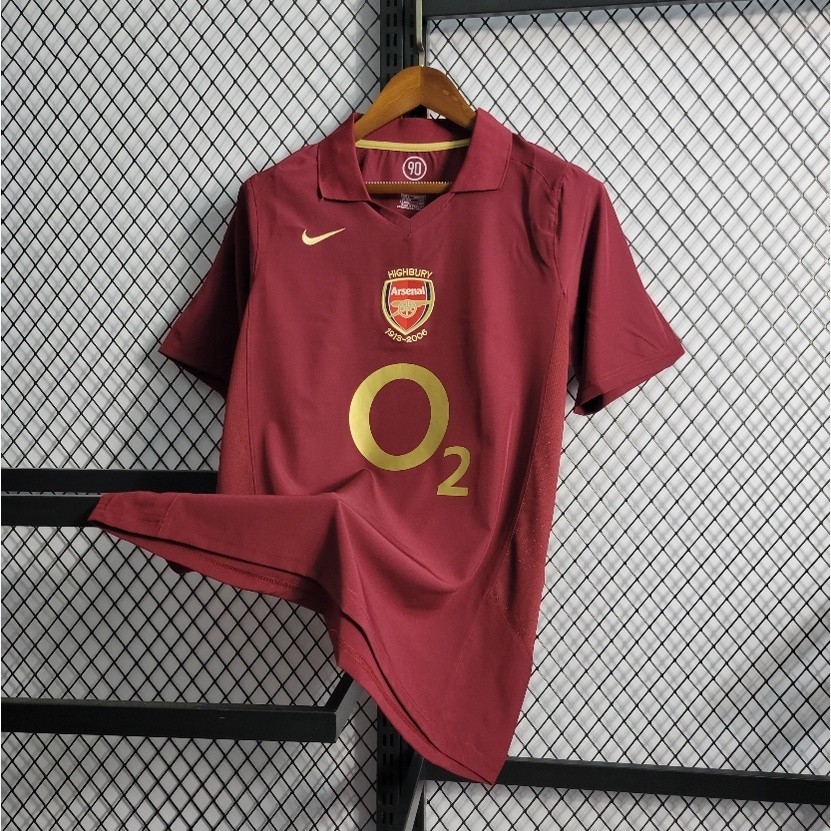 เสื้อย้อนยุคคลาสสิก 05/06 Arsenal Home เสื้อฟุตบอลคุณภาพสูง เพิ่มชื่อและเบอร์ได้ SIZE S-2XL